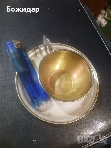 Посребрена Чашка и чинийка за кафе.СССР., снимка 8 - Чаши - 53867561