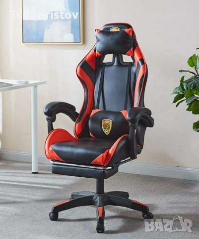 ❗Ергономичен геймърски стол с поставка за крака – комфорт и стабилност за дълги часове без болка, снимка 2 - Столове - 53239541