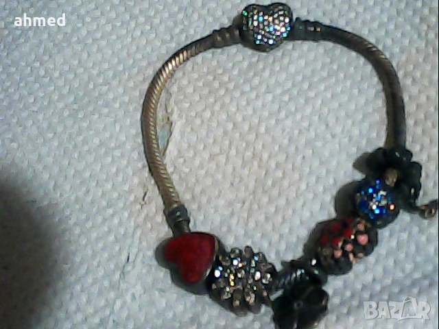 много стара разкошна среберна гривна пандора