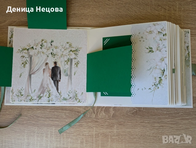 Сватбен албум, ръчно изработен албум за сватба, сватбена картичка, снимка 13 - Подаръци за сватба - 53475193