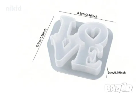 LOVE ❤ Букви надпис силиконов молд форма смола шоколад гипс свещ декор , снимка 2 - Форми - 49119939