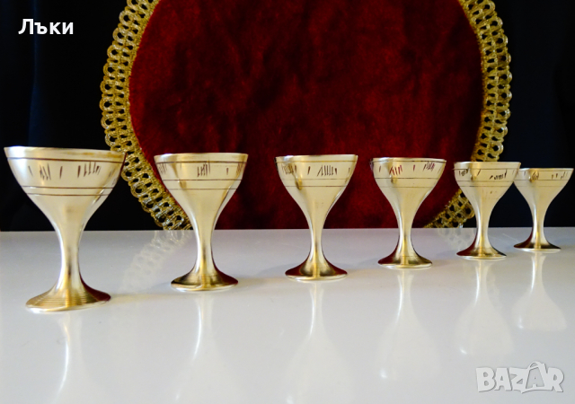 Бронзови чаши за ракия,клетъчен емайл. , снимка 3 - Антикварни и старинни предмети - 36302610