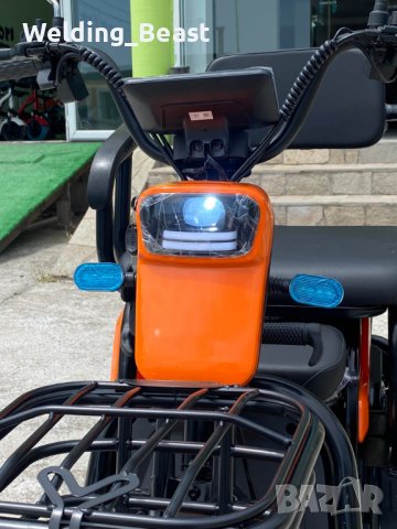 Електрическа триместна триколка X1 1800W/48V/20Ah Оранджева, снимка 5 - Мотоциклети и мототехника - 39294950