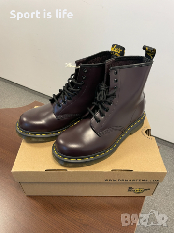 Dr. Martens Кубинки 1460 Burgundy Smooth, 38 EU, снимка 2 - Дамски ботуши - 44837311
