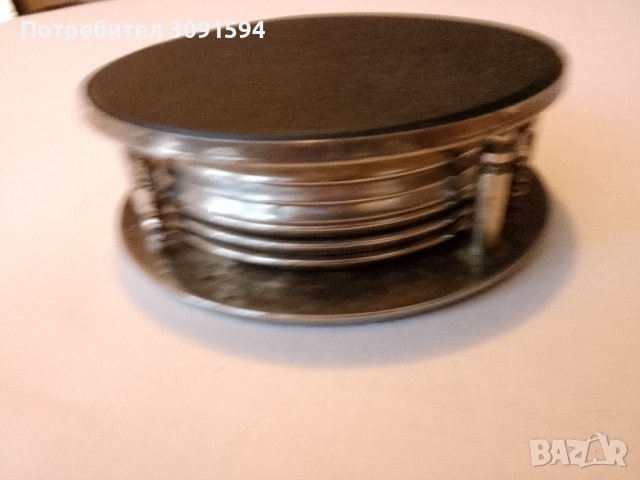 Комплект подложки за чаши сребристо покритие от 8 части , снимка 5 - Други ценни предмети - 41888479