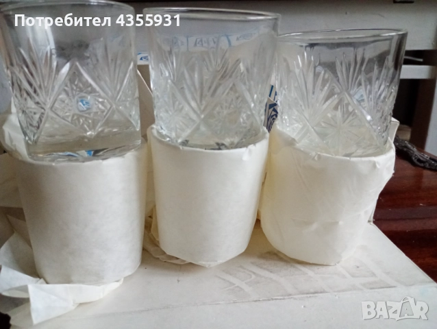 кристални чаши за водка стар български кристал с, снимка 3 - Антикварни и старинни предмети - 52142017