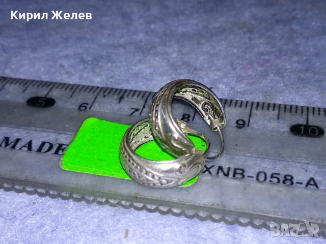 ОРНАМЕНТИРАНИ РЕТРО АРТ СРЕБЪРНИ ОБЕЦИ СРЕБРО 925 РЪЧНА МАЙСТОРСКА СТАРА ИЗРАБОТКА 18586, снимка 10 - Обеци - 40920792