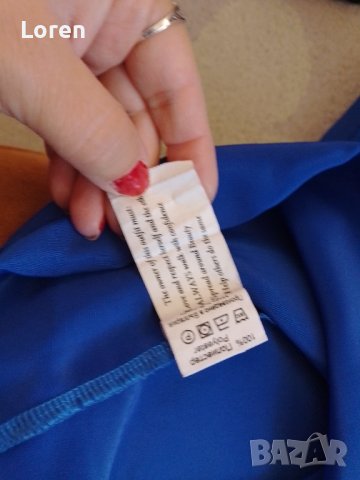 Синя ризка тип блузка, снимка 10 - Ризи - 42558890