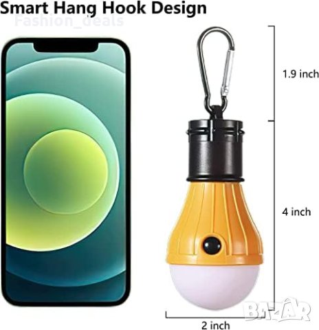 Нови 5 броя LED Къмпинг светлини лампи 4 светлинни режима Къмпинг Туризъм, снимка 7 - Лед осветление - 41802279