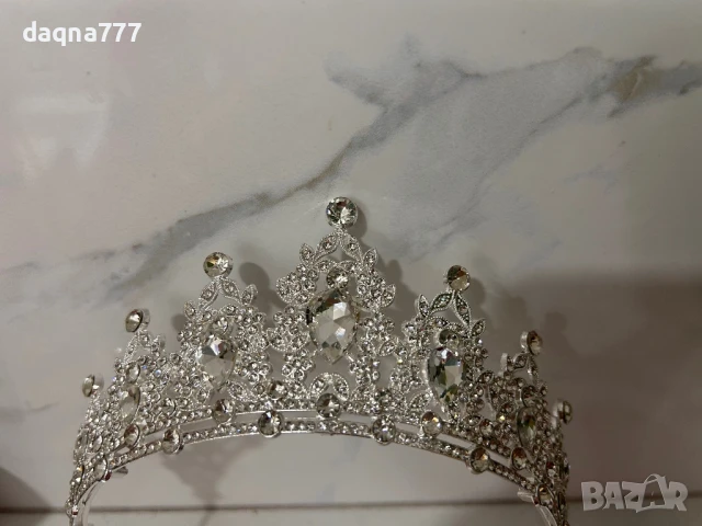 1бр. Висококачествена сплав Тиара Булчинска корона от планински кристал, Блестяща, Принцеса Кралица
