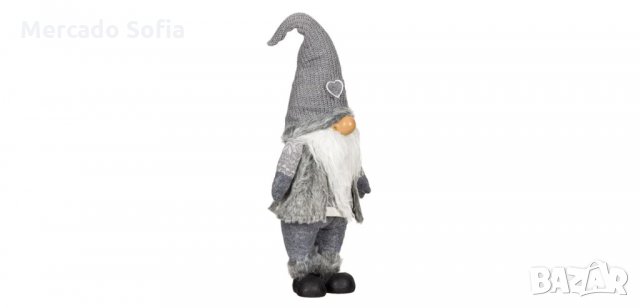 Коледна декоративна фигура, Гном със Сива плетена шапка, снимка 2 - Декорация за дома - 34743406