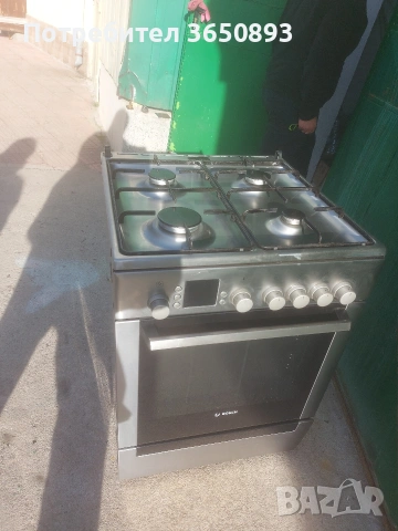 готварска печка бош цената е в евро. фурна на ток с 4 газови котлона, снимка 4 - Печки, фурни - 53809113