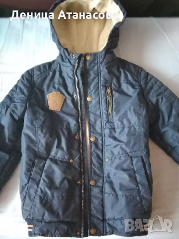 Суичъри, блузки, ризки, панталон, чорапогащник, зимно яке с ръкавички размер 122/128, снимка 9 - Детски анцузи и суичери - 36418089