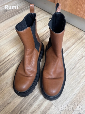 Оригинални естествена кожени боти ZARA ! 40 н, снимка 3 - Дамски боти - 35934598
