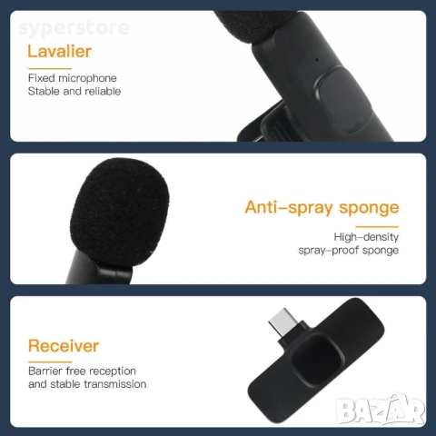 Безжичен микрофон за телефон Digital One SP01081 K9, Wireless Microphone, професионален микрофон, снимка 4 - Микрофони - 50448188