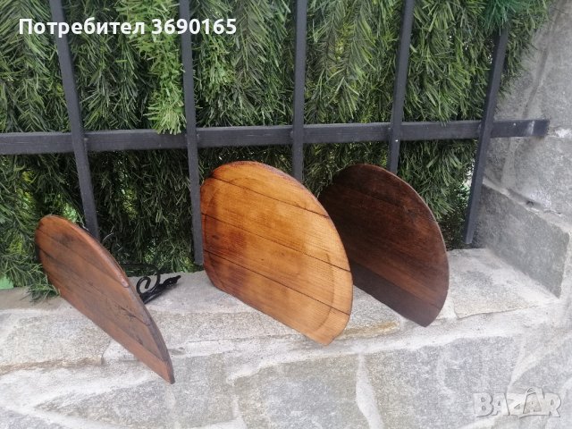 Стенни етажерки, цветарници изработени от дъбов масив с елементи от ковано желязо , снимка 2 - Декорация за дома - 40211525