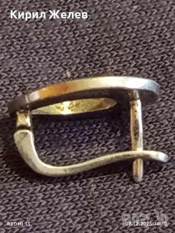 Красива сребърна обеца с инкрустиран опал елегантен дизайн 19433, снимка 7 - Обеци - 52686253