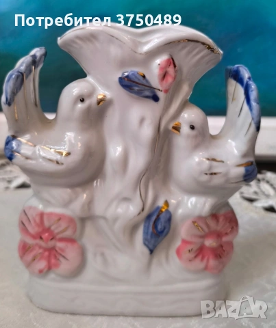 ваза с декорация две гълъбчета , снимка 2 - Вази - 53457878