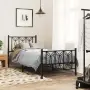 vidaXL Метална рамка за легло с горна и долна табла, черна, 90x200 см, снимка 2