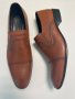 Мъжки кожени официални обувки - Светлокафяви - 44, снимка 1 - Официални обувки - 41597366