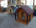 Дървена къща за куче с веранда , кучешка колиба дървени къщи за кучета, снимка 9