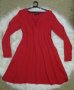 Червена рокля с остро деколте с връзки за гръдна обиколка от 98см до 132см, снимка 1 - Рокли - 42321925