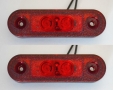 1 бр. LED ЛЕД габарити флаш с 2 SMD диода за ролбар червен , Полша, снимка 2