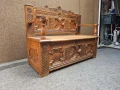 Уникална ретро пейка с дърворезба, снимка 5