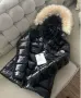 Moncler Дамско Лачено Зимно Яке С Качулка С Пух Монклер - Черно И Червено Код VAL-41, снимка 2