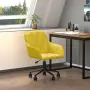 vidaXL Въртящ се офис стол, жълт, кадифе, снимка 2