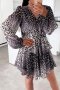 Дамска рокля с леопардов десен, снимка 1 - Рокли - 40534691