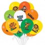 Сафари Зоо джунгла диви животни Обикновен надуваем латекс латексов балон парти хелий или въздух, снимка 1 - Други - 39088909