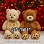 Плюшен мечок 100см с панделка ГОЛЯМ 1м кафяв бежов плюшено мече мечка, снимка 11