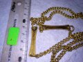 СТАРА МЕДНА с ПОЗЛАТА РЕТРО ВЕРИЖКА КЮСТЕК СИНДЖИР ЛАНЕЦ РЪЧНА ИЗРАБОТКА 17290, снимка 5