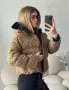 Gucci Дамско Двулицево Яке Бомбър С Монограм И Качулка Гучи Код E170, снимка 4