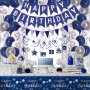 Декорации за рожден ден, тъмносини и сребърни,, снимка 1