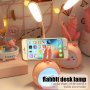 Лампа за четене USB LED Kawaii Rabbit 2в1,Настолна лампа,Детска защита на очите,Карикатура Зайче, снимка 4