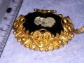 СТАРИННА ПОЗЛАТЕНА БРОНЗОВА КАМЕЯ ВИКТОРИАНСКИ СТИЛ ЮВЕЛИРНА РЪЧНА ИЗРАБОТКА РЕТРО БИЖУ 36462, снимка 3
