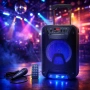 Преносима караоке тонколона - 8" говорител, LED светлина, дистанционно управление и микрофон, снимка 4