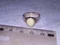 СКЪПОЦЕНЕН РЕТРО АРТ ДЕКО СРЕБЪРЕН ПРЪСТЕН СРЕБРО 925 / 950 с ШЛИФОВАН ЛУНЕН КАМЪК 29699, снимка 3
