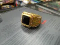 Изключително красив и стилен мъжки пръстен Iced Cult Gold - неръждаема стомана златен цвят златист !, снимка 3