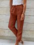 Дамски широки едноцветни панталони с еластична талия, 7цвята - 023, снимка 6