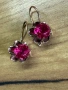 позлатени сребърни руски обеци с рубини, снимка 3