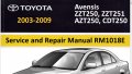 Toyota Avensis 2003-09 Ръководство(Англ.език) за сервизен ремонт (на CD)