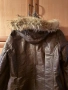 Бутиково дамско яке от естествена кожа с качулка и естествен пух, снимка 5