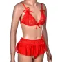 Дамски червен секси комплект от сутиен, пола и прашка - Код: B516, снимка 3