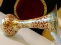 Бронзова гарафа,ваза,клетъчен емайл,маркирана. , снимка 7