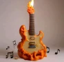 Огнена китара силиконов молд форма фондан шоколад гипс свещ музика, снимка 2