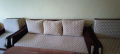 Разтегателен диван и 2 табуретки, снимка 1 - Дивани и мека мебел - 44925997