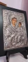 Стара гръцка икона на Богородица с Младенеца. Сребърна 950. Перфектно състояние., снимка 4